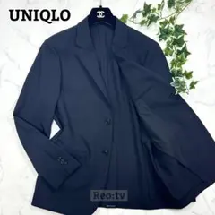 25年製【UNIQLO】感動ジャケット テーラード 洗える ストレッチ M 紺