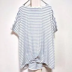 半袖カットソー（M）Tシャツ ボーダー 爽やか　涼しい色のサムネイル