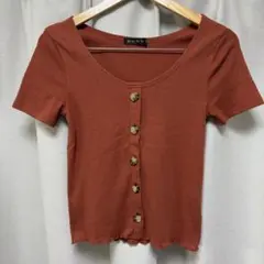 GORGE 半袖 リブカットソー テラコッタ Mのサムネイル