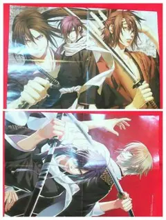 【未使用】【中古】薄桜鬼 キャラクター イラスト 両面ポスター B’sLOG付録