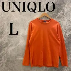 【極美品】OLD UNIQLO ロンＴ メンズ L オレンジ 橙 ゆったりのサムネイル