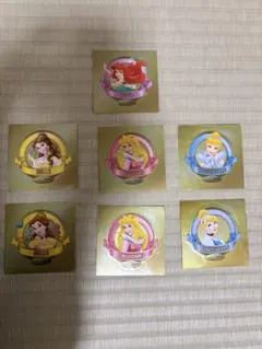 【非売品】　香港ディズニーシール プリンセス 金　7枚セット