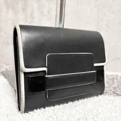 美品 DELVAUX マダム 二つ折り財布 ブラック レザーのサムネイル