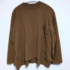 INED イネド コットン100% オーバーサイズニット ブラウン 9号