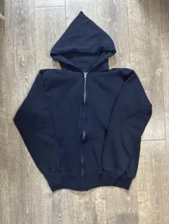 90's USA製 ネイビー フルジップパーカー 古着