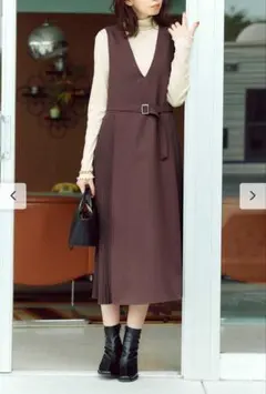 【新品未使用】フェリシモ　サイドプリーツ　ジャンパースカート