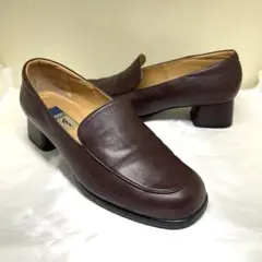 ECCO エコー　本革　スクエアトゥ　ローファー 中ヒール　　23cm EEEのサムネイル