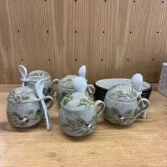 潮騒　シチュー＆グラタン皿（受け皿付き）5個セット　まるほんとーき 潮騒 シチュー＆グラタン皿（受け皿付き）5個セット まるほんとーき
