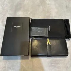 サンローラン　長財布　ファスナー　レザー　ロゴ金具　黒　Yライン　☆値下げ中☆