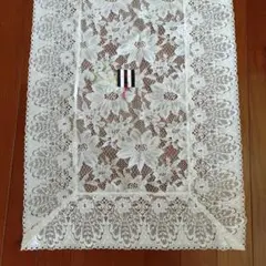花柄刺繍レーステーブルセンター 50x80cm