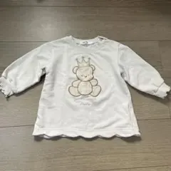 スラップスリップ　トレーナー　90 男の子　女の子　長袖　冬服 くま　ベージュ