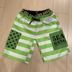 150㎝　水着　スイムウェア　男児　男の子　ボーダー　緑　グリーン　白　ドット