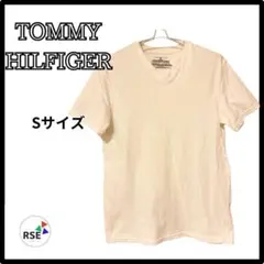 トミーヒルフィガー Vネック 半袖Tシャツ 無地 ホワイト 白 S