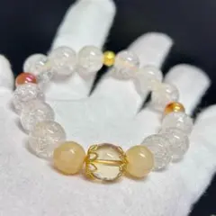 断捨離ブレスレット　シトリン　ブレスレット　約12ｍｍ　約16cm　アラゴナイト