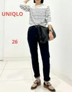 UNIQLO　ストレッチスリムアンクルパンツ　26　デニム　ストレート