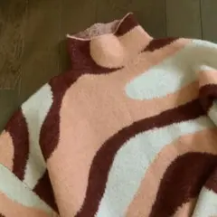 タートルネック ニット セーター ピンク ブラウン　ZARA