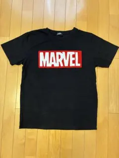 MARVEL ロゴ サガラ刺繍 Tシャツ ブラック L