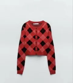 ZARA アーガイルカーディガン