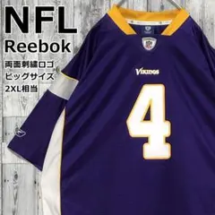 NFLバイキングス リーボック ゲームシャツ ユニフォーム アメフト 2XL