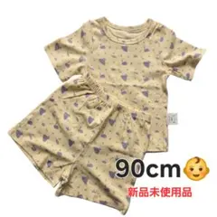 90cm スワン柄 ドレス柄 半袖 パジャマ上下 新品 クリーム色 Tシャツのサムネイル