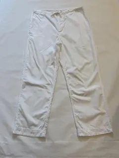 ホワイト ワークパンツ ボタン付き
