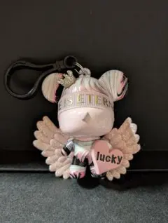 翼のあるキャラクターキーホルダー 流体アート キーホルダー 垂らしアート