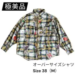 極美品 日本製 DO!FAMILY 総柄シャツ オーバーサイズ 長袖 Mのサムネイル