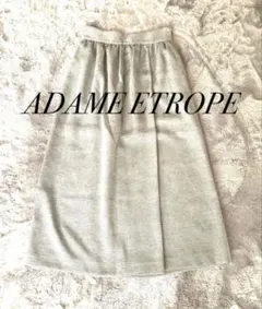 値下げ！【美品】ADAME ET ROPE リネンライク ラップ風スカートのサムネイル