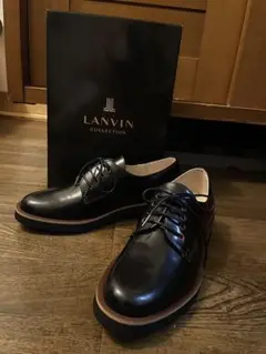 新品未使用品！LANVIN レディース　23cm 黒レースアップシューズ