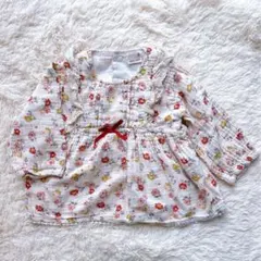 プティマイン 長袖 80cm 薄手 花柄 リボン