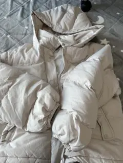 ナイスクラップ　NICE CLAUP ダウンジャケット 白　ベージュ