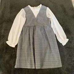 130 チェックワンピース　シフォン