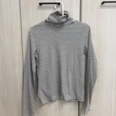 タートルネック 長袖 ボーダー