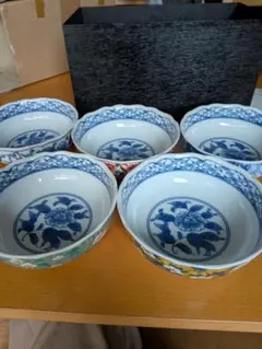 s*3様 第1陶器　京絵変り　小鉢 5個セット 花柄 陶器 鉢