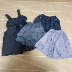 まとめ売り　キッズスカート ズボン ワンピース4点セット　100cm
