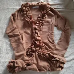 ナラカミーチェ　カーディガン　ボレロ　上着　フリル　ベージュ　M