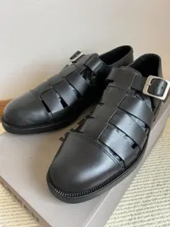 フラテッリ　ジャコメッティ グルカサンダル ブラック レザー 箱有り　40 フラテッリ ジャコメッティ グルカサンダル ブラック レザー 箱有り 40