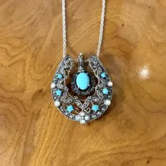 碌山 ロクザン ペンダント ネックレス 925刻印 ターコイズ