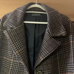 【美品】ANNA BASSANI イタリア製 チェック柄 ロングコー