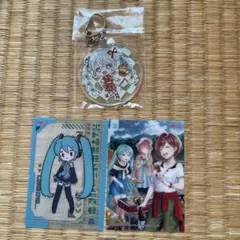 初音ミク　アクリルキーホルダー　ホログラムカード2枚セット