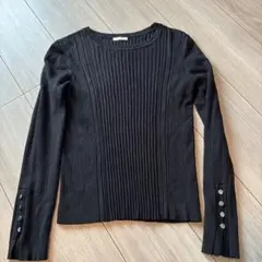GU リブニットボタンスリーブプルオーバー