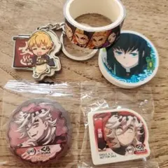 鬼滅の刃　時透無一郎　我妻善逸　童磨　缶バッジ　消しゴム　キーホルダー　テープ