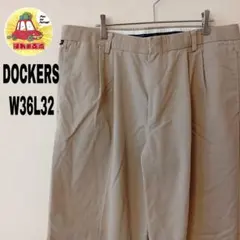 90sUSA古着 DOCKERS ツータックチノパン W36 L32 ベージュ