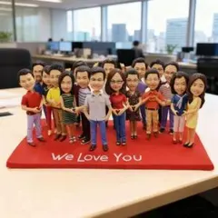 似顔絵オーダー 会社創立記念 集合フィギュア