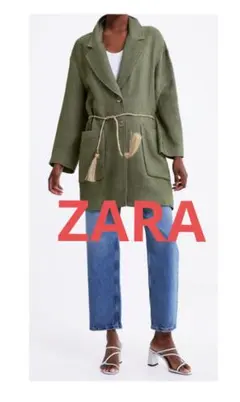 新品 ZARA オリーブグリーン テーラードジャケット
