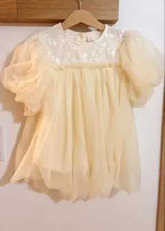 チュールドレス　ベビードレス フラワー刺繍