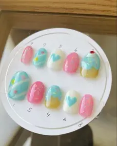 ミント　アイス　ネイル　ピンク　ミントグリーン　ヴァネロペ　パルパルーザ