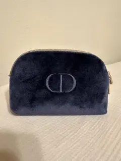 Dior ノベルティ ネイビー ベルベット ポーチ