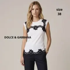 【未使用】Dolce&amp;Gabbana ドルガバ フレンチスリーブ カットソー 白 未使用】Dolce&Gabbana ドルガバ フレンチスリーブ カットソー 白