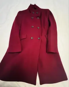 バーガンディ ダブルブレストコート